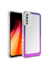 More TR Xiaomi Redmi Note 8 Kılıf Simli ve Renk Geçiş Tasarımlı Lens Korumalı Zore Park Kapak