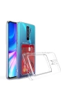 More TR Xiaomi Redmi Note 8 Pro Kılıf Kartlıklı Şeffaf Zore Setra Clear Silikon Kapak