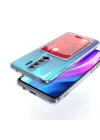 More TR Xiaomi Redmi Note 8 Pro Kılıf Kartlıklı Şeffaf Zore Setra Clear Silikon Kapak