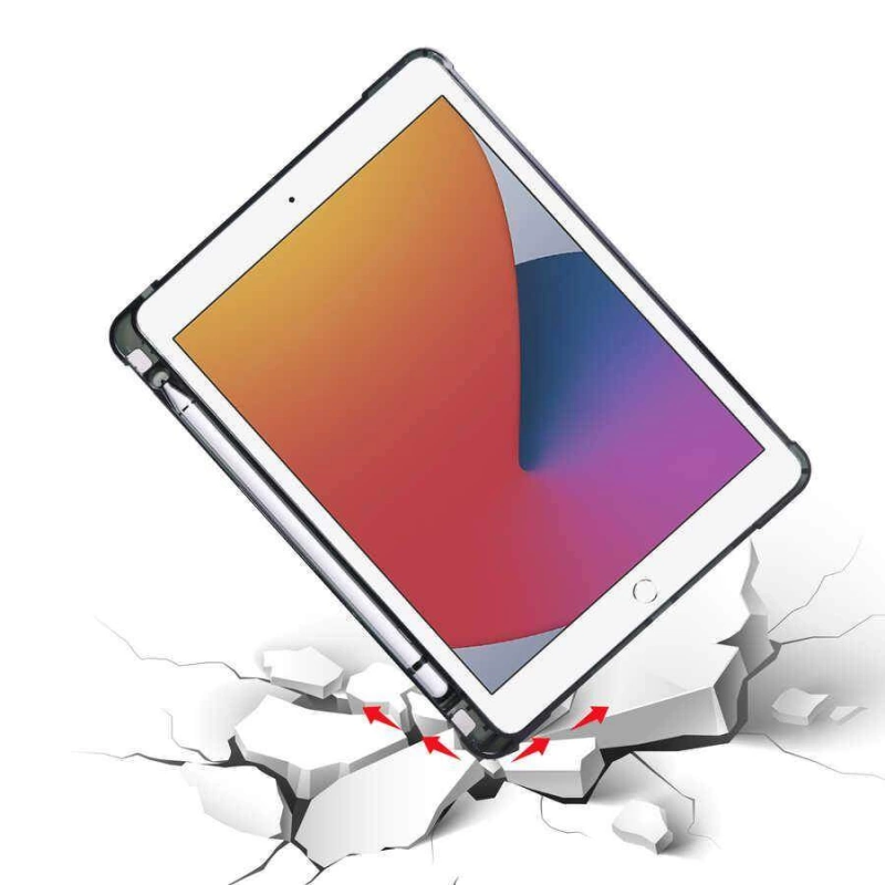 More TR Apple iPad 9.7 2018 (6.Nesil) Kılıf Zore Tri Folding Kalem Bölmeli Standlı Kılıf