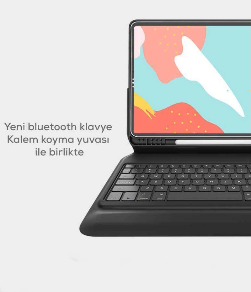 More TR Apple iPad Pro 11 Wiwu Keyboard Folio Kablosuz Klavyeli Kılıf