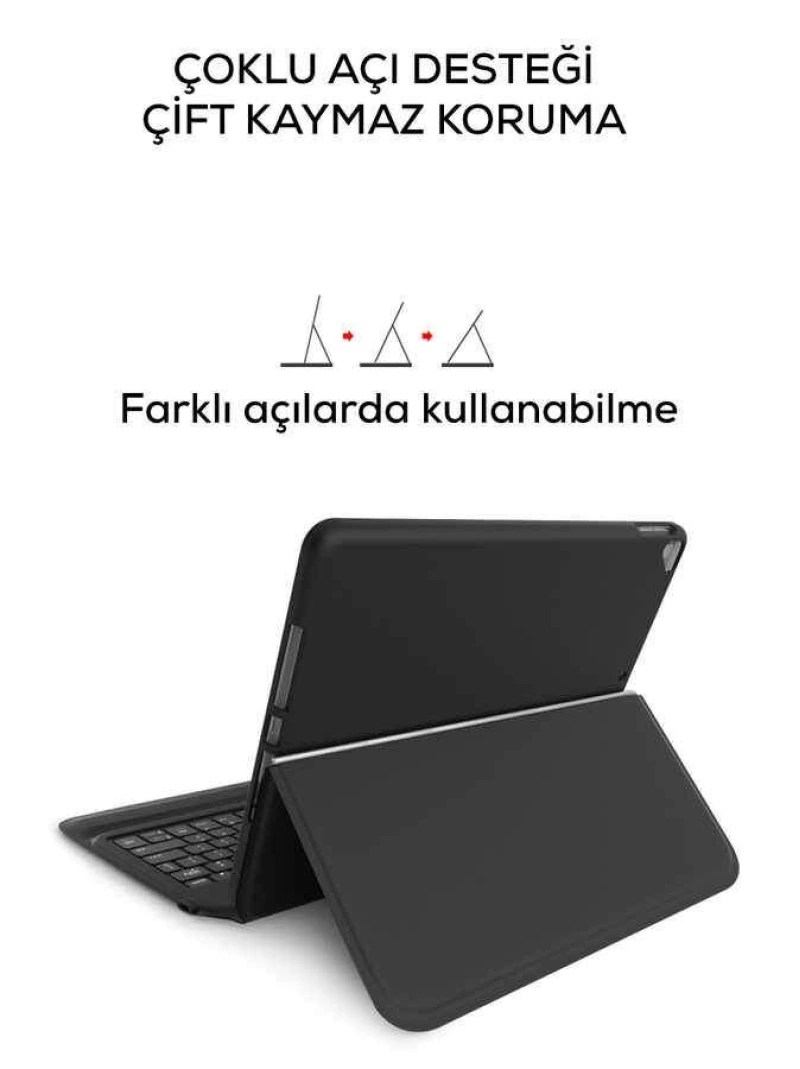 More TR Apple iPad Pro 11 Wiwu Keyboard Folio Kablosuz Klavyeli Kılıf