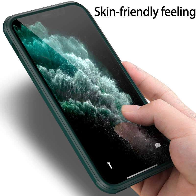 Apple iPhone 11 Pro Kılıf Zore Dor Silikon Temperli Cam Kapak