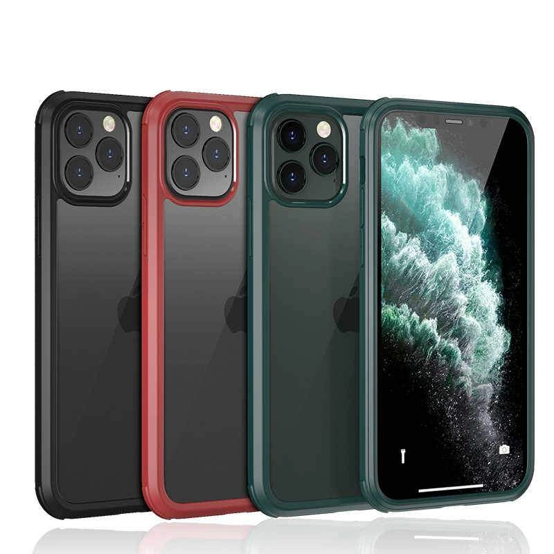 Apple iPhone 11 Pro Kılıf Zore Dor Silikon Temperli Cam Kapak