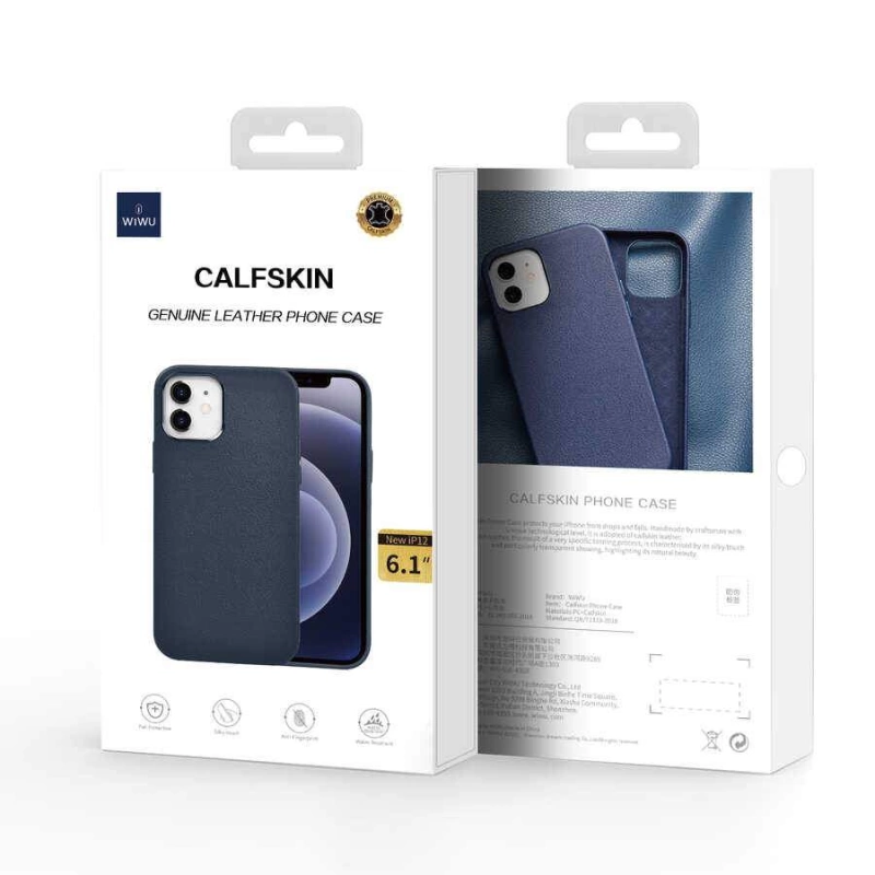 More TR Apple iPhone 12 Kılıf Wiwu Calfskin Kapak