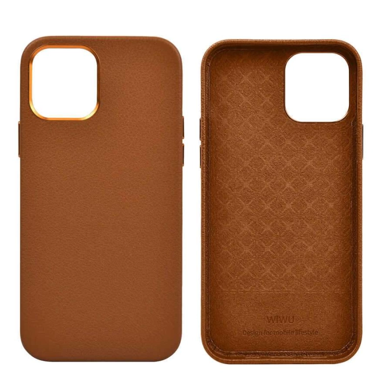 More TR Apple iPhone 12 Kılıf Wiwu Calfskin Kapak