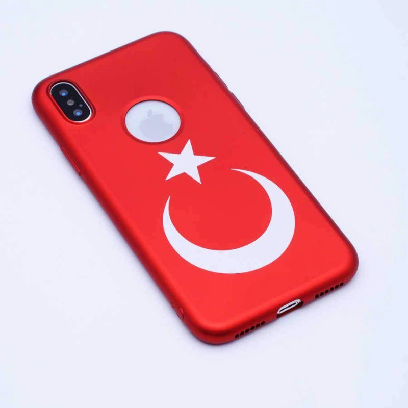 More TR Apple iPhone X Kılıf Zore Bayrak Silikon