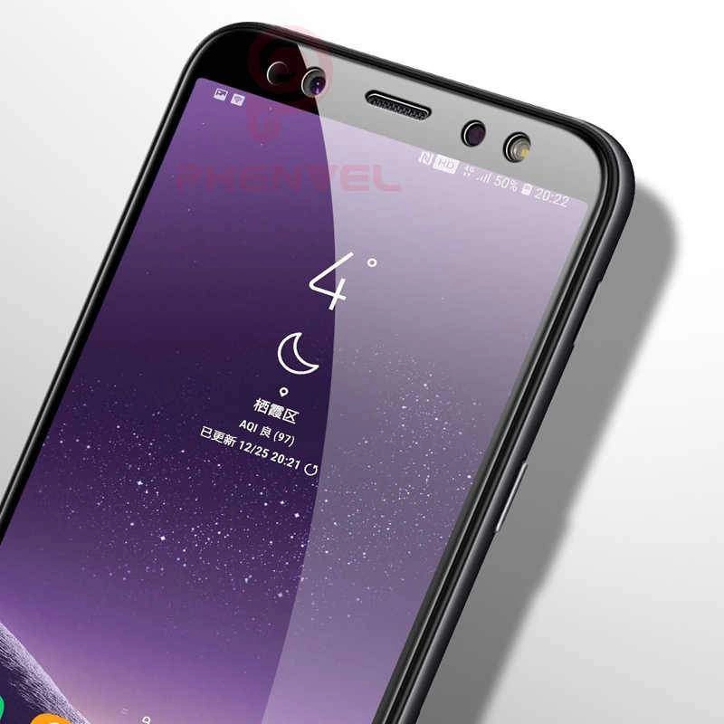 More TR Galaxy A8 2018 Zore Kenarları Kırılmaya Dayanıklı Cam Ekran Koruyucu
