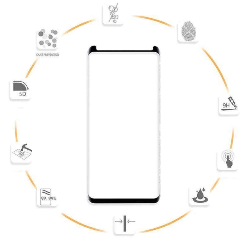 More TR Galaxy Note 9 Zore Kavisli Full Yapışkanlı Cam Ekran Koruyucu