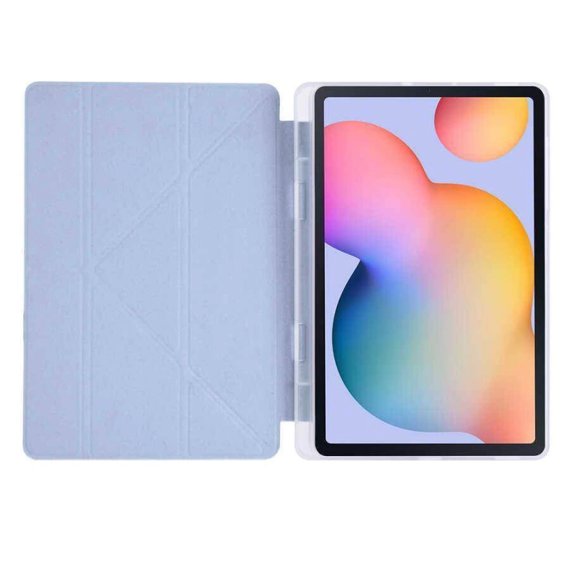 More TR Galaxy Tab S6 Lite P610 Kılıf Zore Tri Folding Kalem Bölmeli Standlı Kılıf