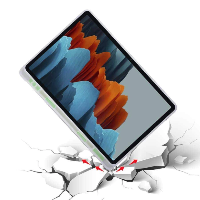 More TR Galaxy Tab S7 T870 Kılıf Zore Tri Folding Kalem Bölmeli Standlı Kılıf