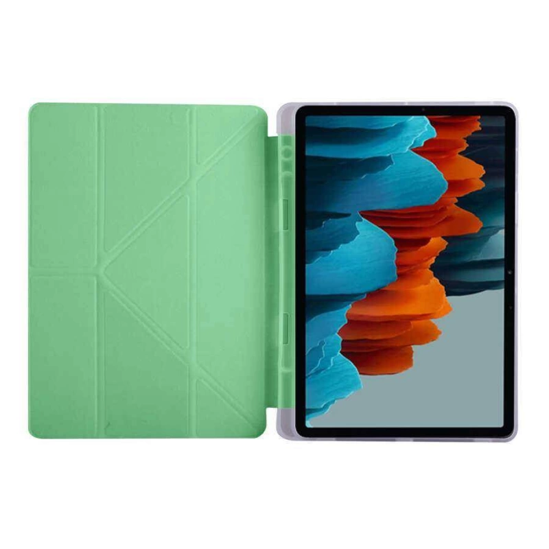 More TR Galaxy Tab S7 T870 Kılıf Zore Tri Folding Kalem Bölmeli Standlı Kılıf