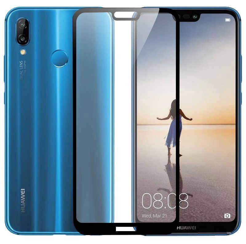 Huawei P20 Lite Zore Kenarları Kırılmaya Dayanıklı Cam Ekran Koruyucu