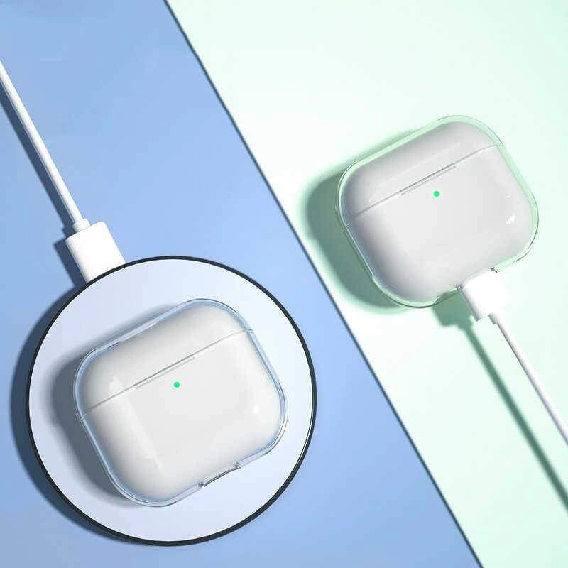 More TR Apple Airpods 3. Nesil Kılıf Şeffaf Sert Kristal Zore Airbag 14 Kılıf