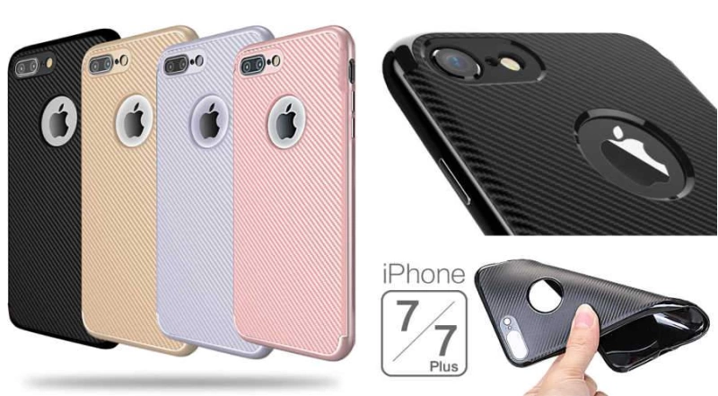 Apple iPhone 7 Plus Kılıf İ-Zore Karbon Silikon