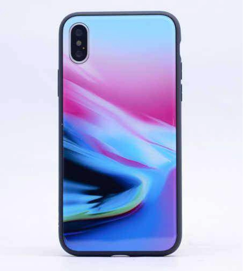 Apple iPhone X Kılıf Zore Ebruli Cam Kapak