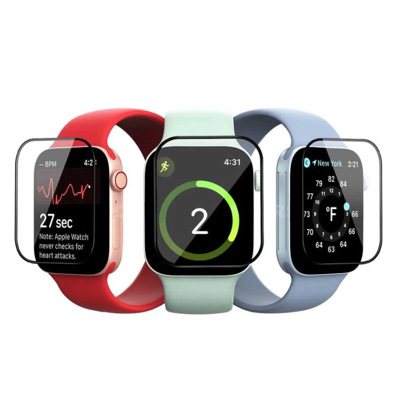 More TR Apple Watch 44mm Zore PMMA Silikon Body Saat Ekran Koruyucu