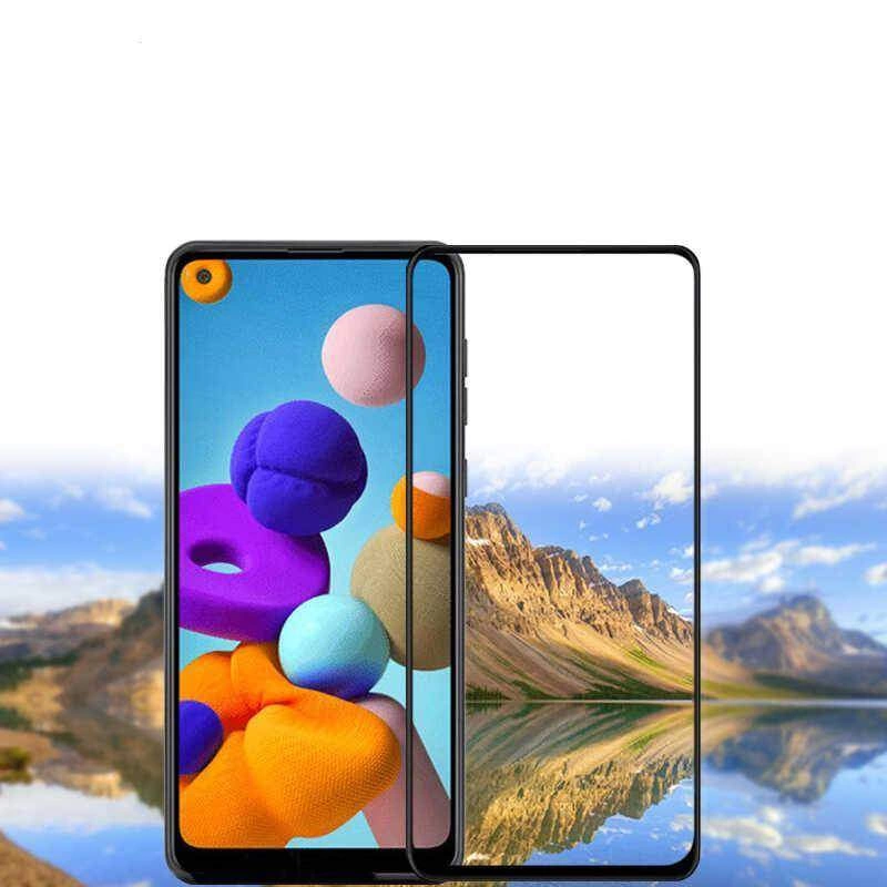 More TR Galaxy A21S Zore Kenarları Kırılmaya Dayanıklı Cam Ekran Koruyucu