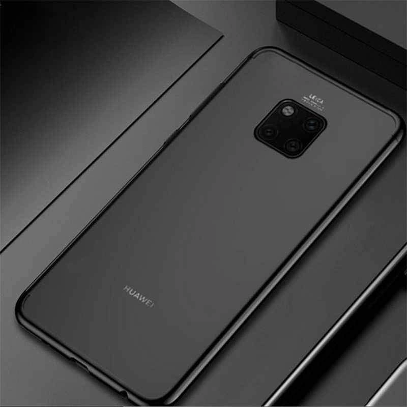 Huawei Mate 20 Pro Kılıf Zore Dört Köşeli Lazer Silikon Kapak