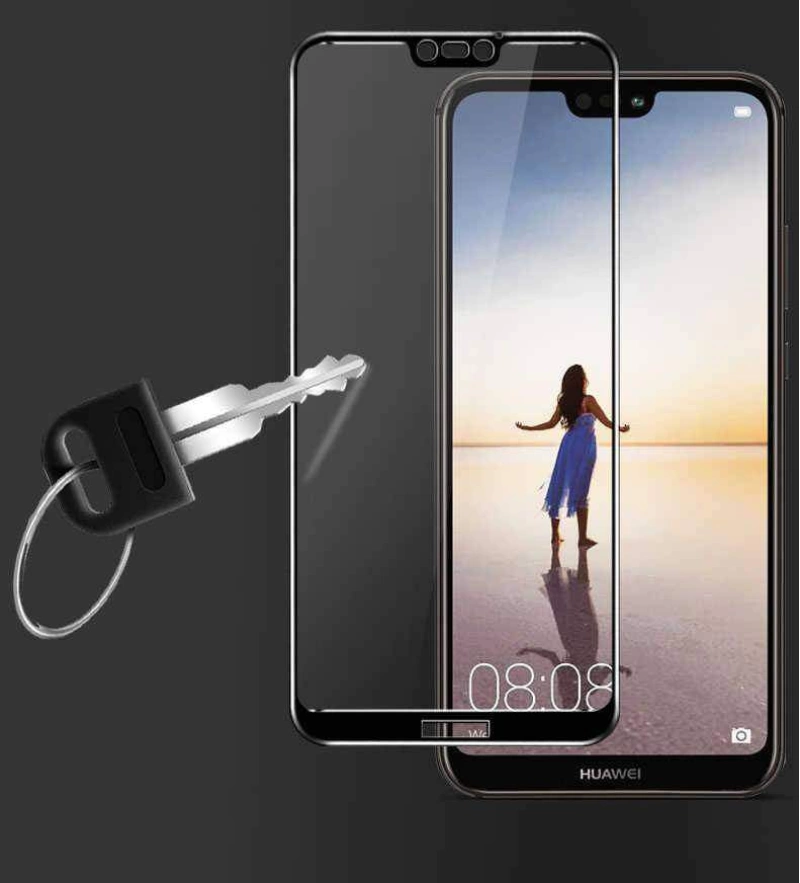 Huawei P20 Zore Ekranı Tam Kaplayan Düz Cam Koruyucu