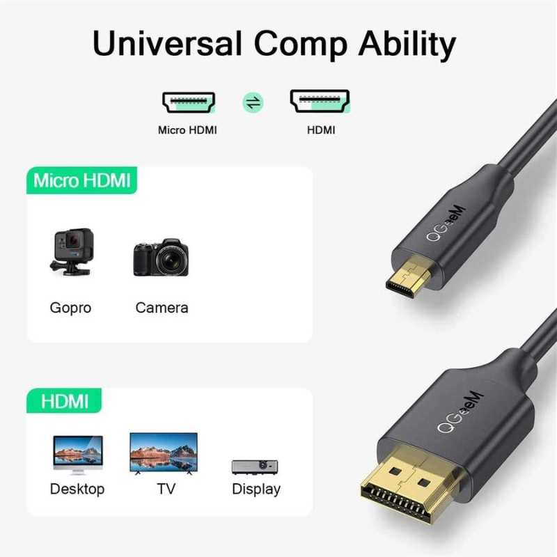 More TR Qgeem QG-AV18 Micro HDMI To HDMI Kablo 1.83M