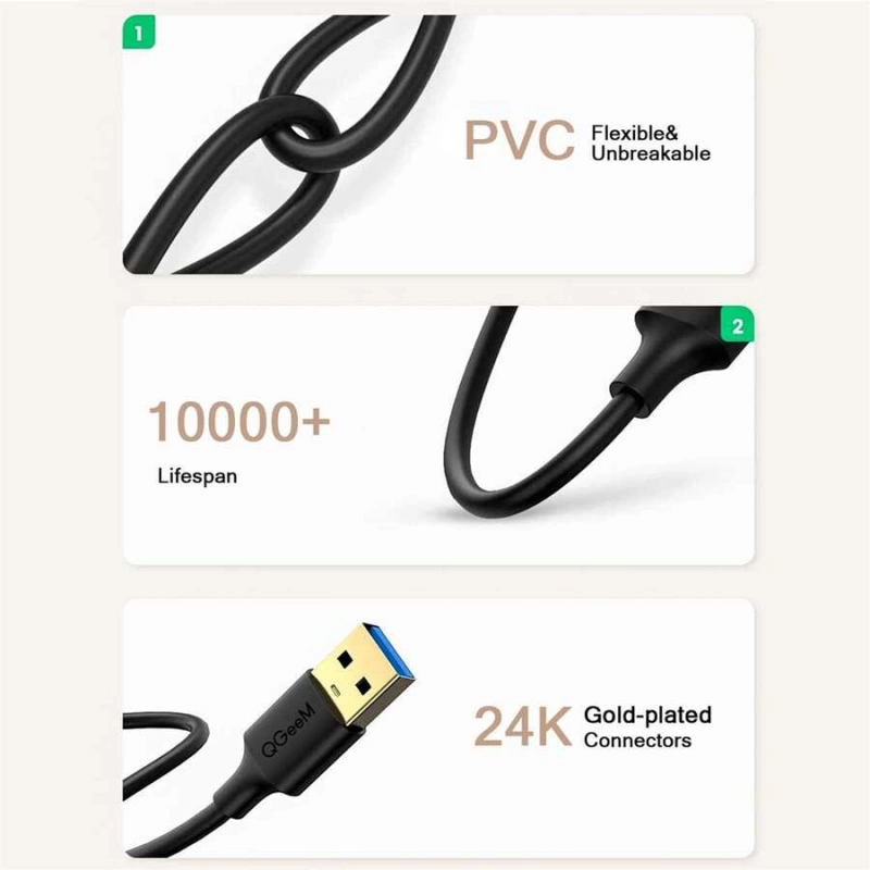 More TR Qgeem QG-CVQ19 Usb To Usb Kablo 0.91M