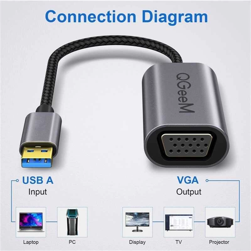 More TR Qgeem QG-UA07 Usb To VGA Dönüştürücü