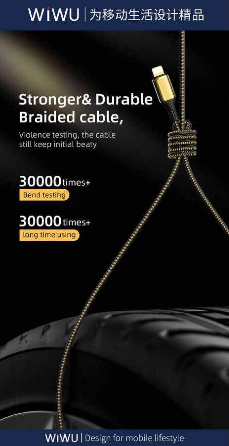 More TR Wiwu Golden Series GD-103 Lightning To PD Data Kablo 5M