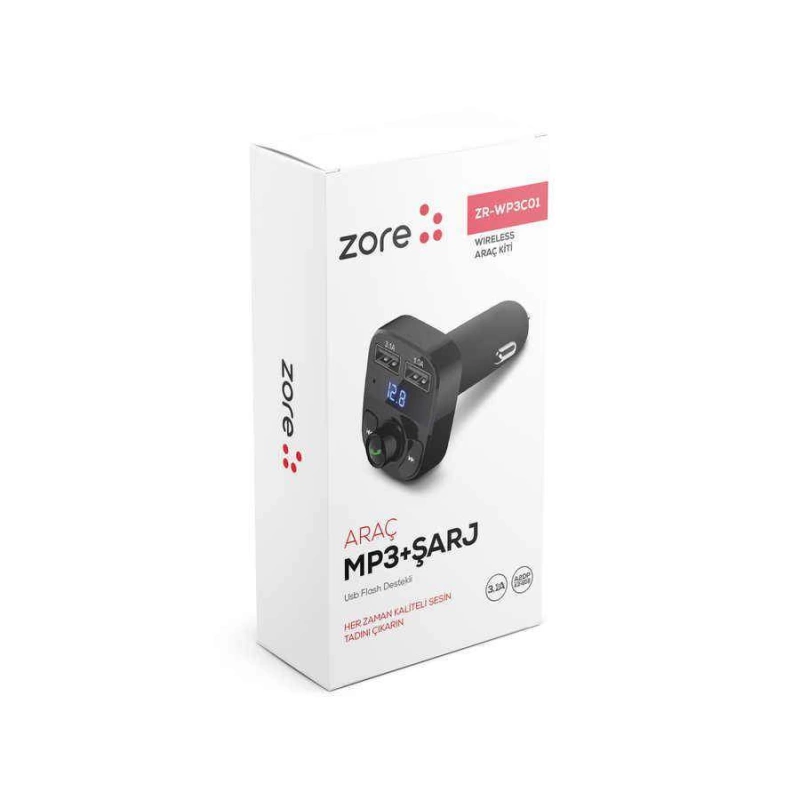 Zore ZR-WP3C01 Bluetooth Transmitter Mp3 Araç Şarjı