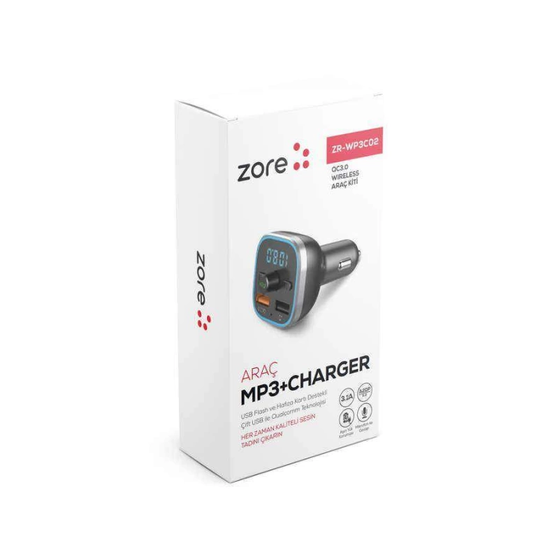 Zore ZR-WP3C02 Bluetooth Transmitter Mp3 Araç Şarjı