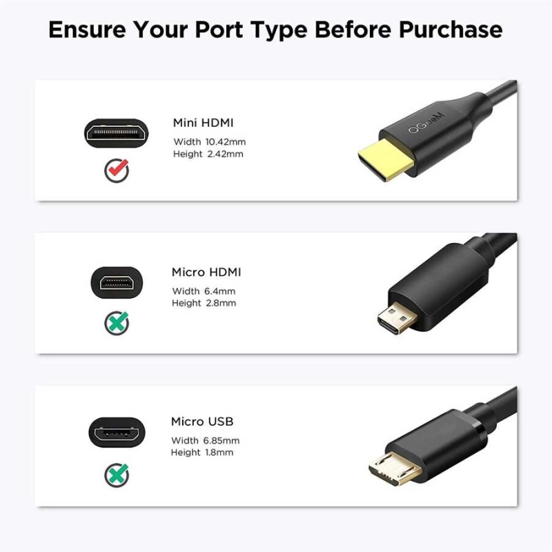 More TR Qgeem QG-AV19 Micro HDMI To Micro Usb Kablo 1.83M