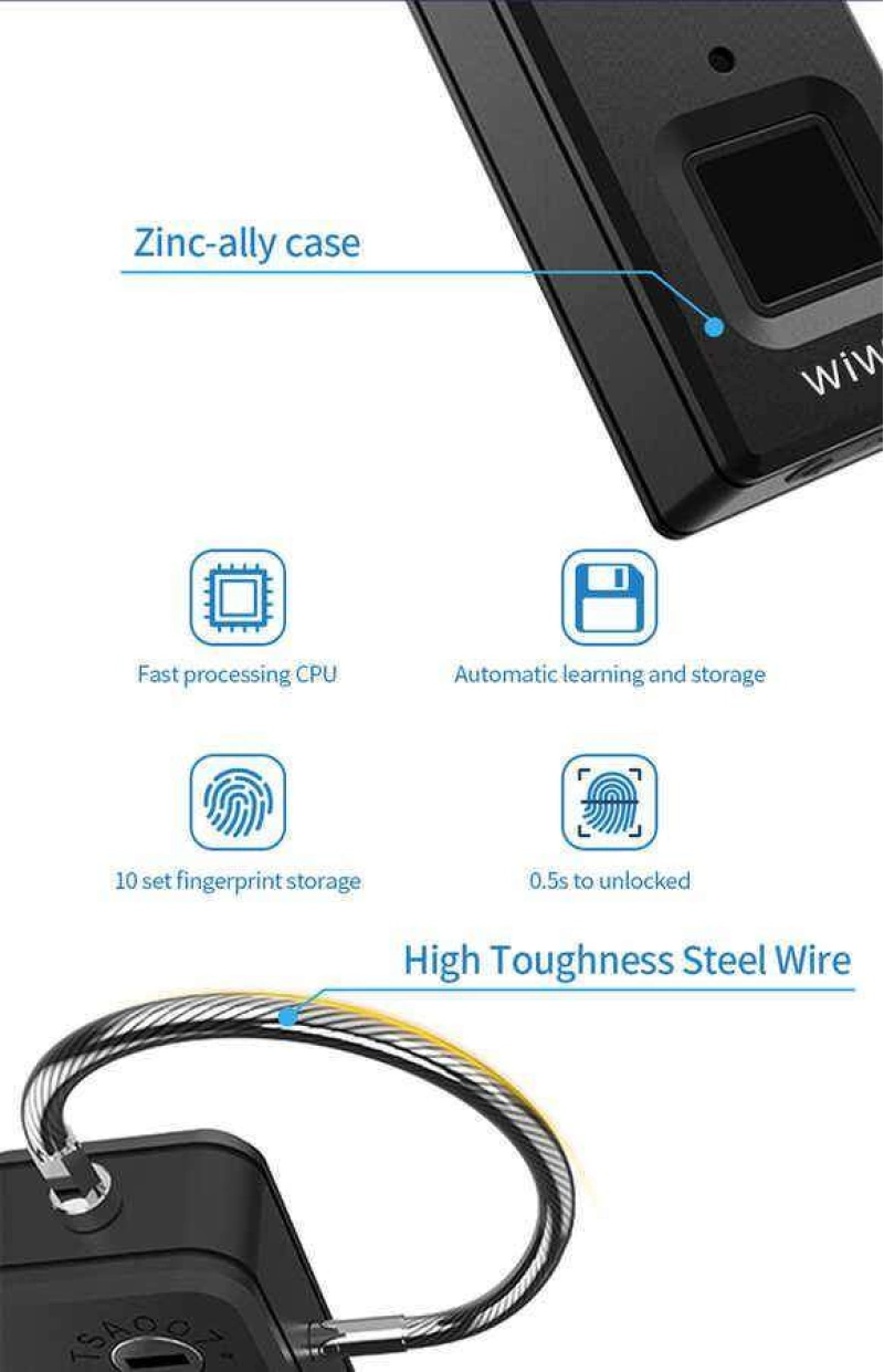 More TR Wiwu S6 Parmak İzi Okuyuculu Asma Kilit