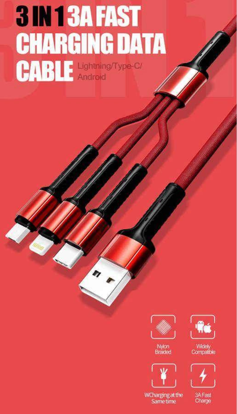 More TR Zore LC93 3 in 1 Usb Kablo