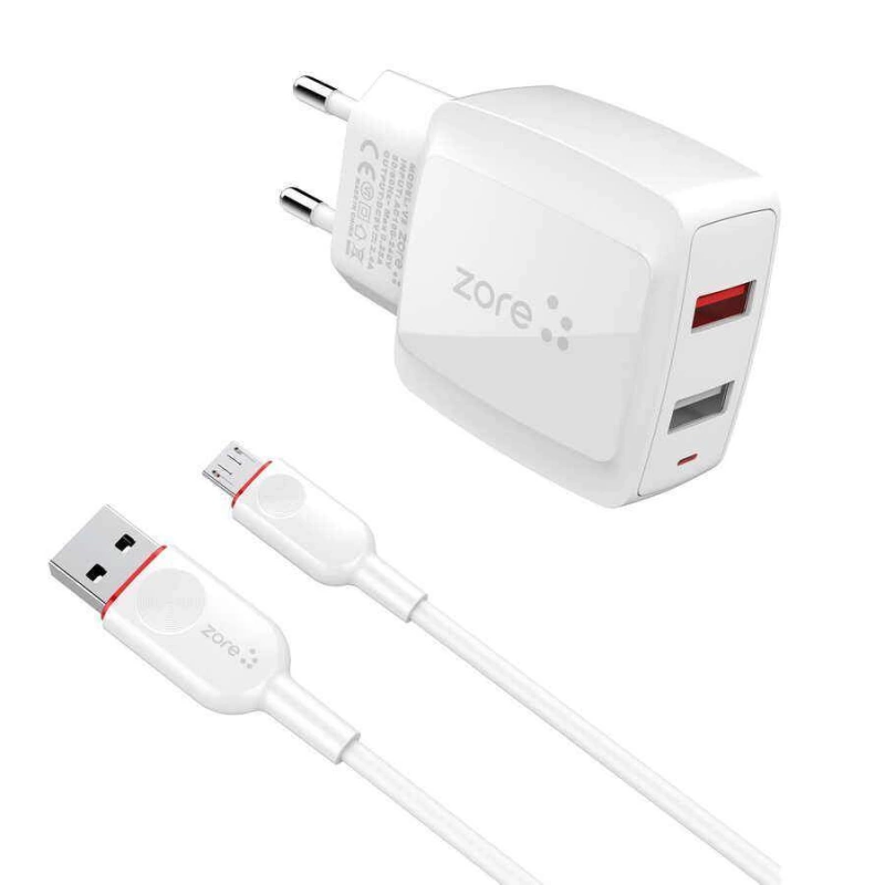 More TR Zore Vest Serisi V2 Micro 2 in 1 Şarj Seti