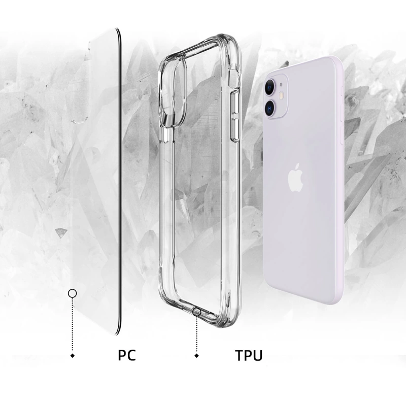 More TR Apple iPhone 11 Kılıf Zore Şeffaf Ultra İnce Airbag Tasarımlı Okka Kapak