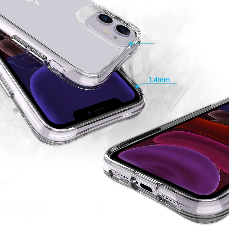 More TR Apple iPhone 11 Kılıf Zore Şeffaf Ultra İnce Airbag Tasarımlı Okka Kapak