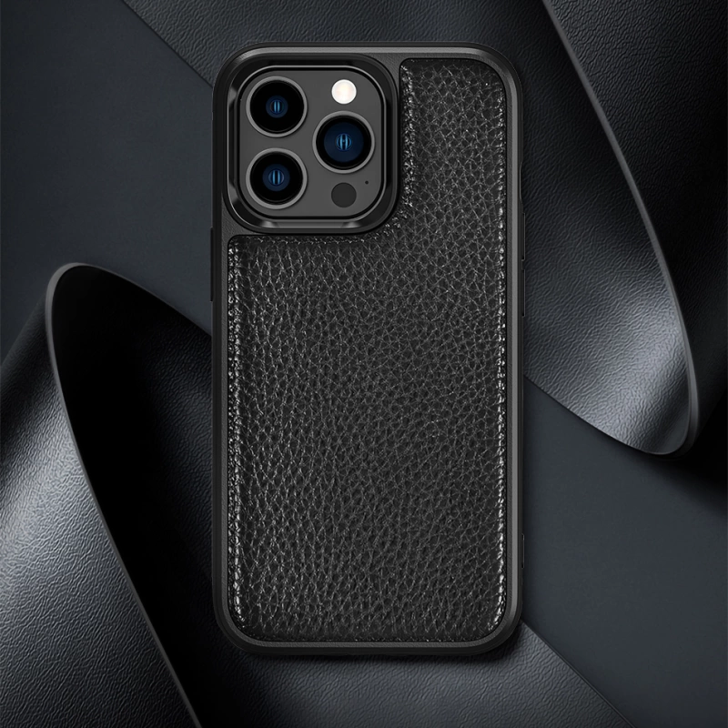 More TR Apple iPhone 13 Pro Kılıf Wiwu Genuine Leather Plastic Calfskin Orjinal Deri Kapak