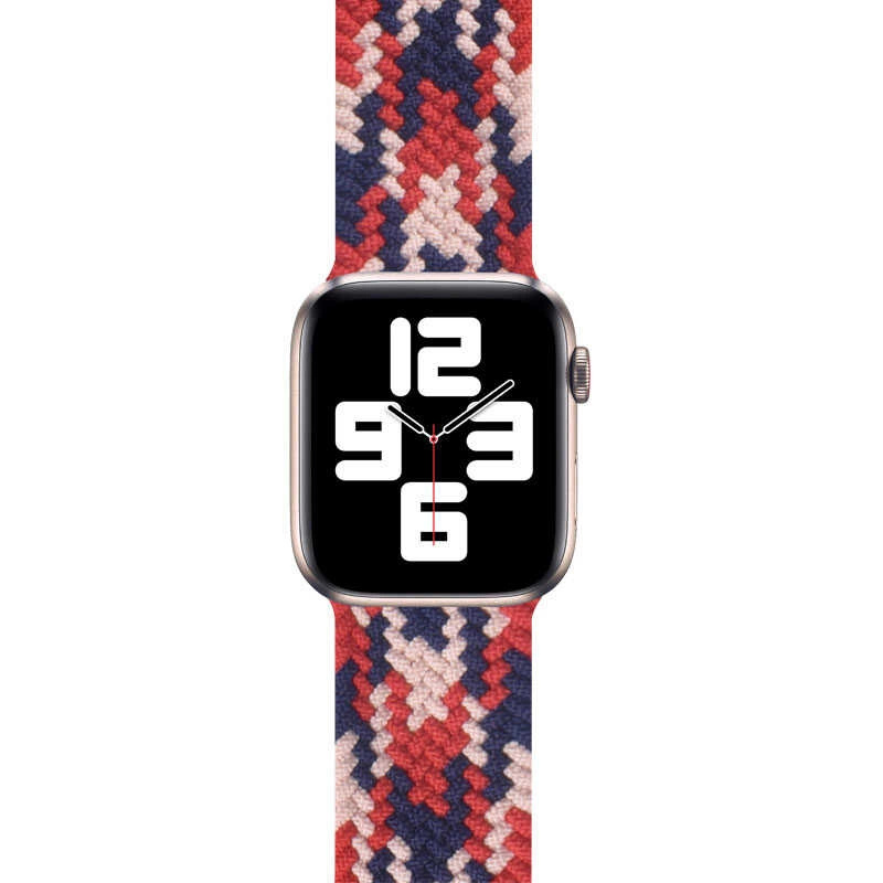 More TR Apple Watch Ultra 49mm Kordon Wiwu Braided Solo Loop Contrast Color Large Strap Kayış