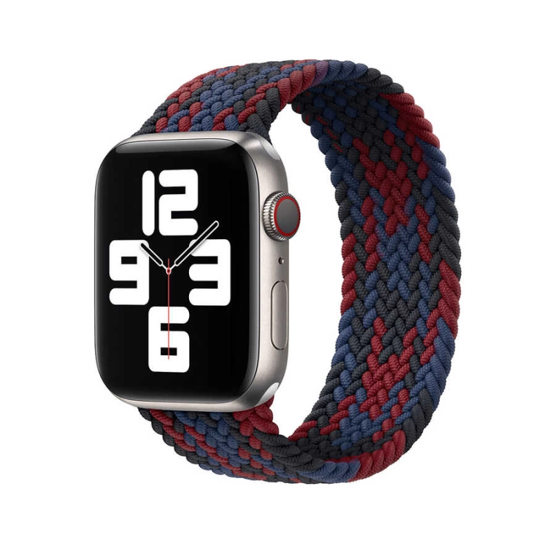 More TR Apple Watch Ultra 49mm Kordon Wiwu Braided Solo Loop Contrast Color Large Strap Kayış