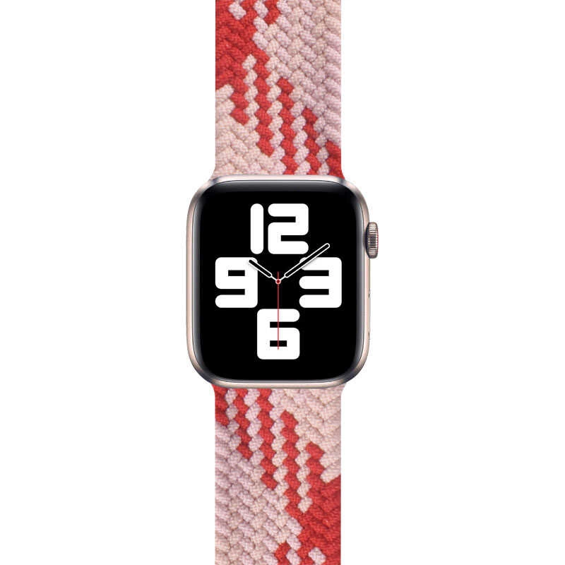 More TR Apple Watch Ultra 49mm Kordon Wiwu Braided Solo Loop Contrast Color Large Strap Kayış