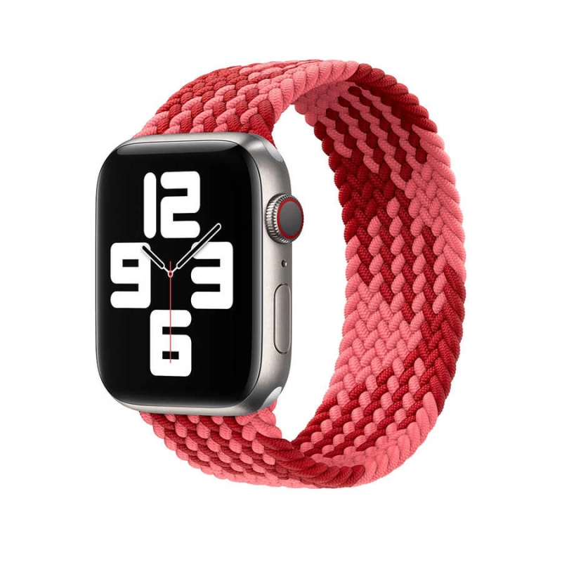 More TR Apple Watch Ultra 49mm Kordon Wiwu Braided Solo Loop Contrast Color Medium Strap Kayış