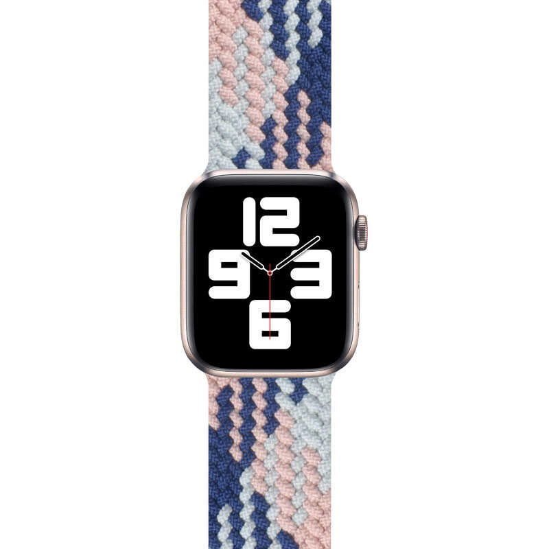 More TR Apple Watch Ultra 49mm Kordon Wiwu Braided Solo Loop Contrast Color Medium Strap Kayış