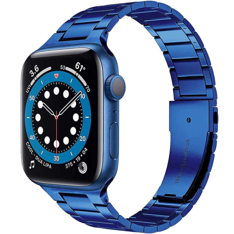 More TR Apple Watch Ultra 49mm Kordon Wiwu Ultra Thin Steel Belt Three Beads Metal Strap Kayış