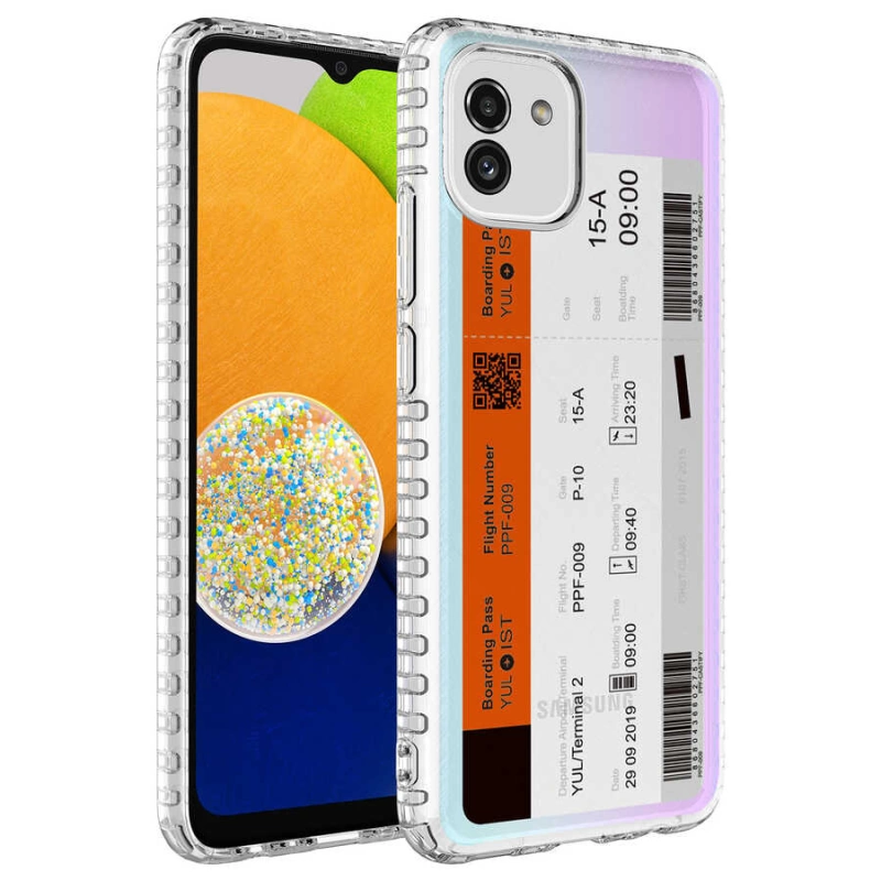 More TR Galaxy A03 Kılıf Airbag Kenarlı Renkli Desenli Silikon Zore Elegans Kapak