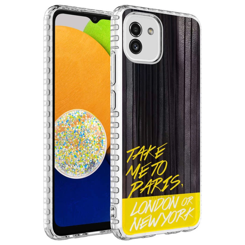 More TR Galaxy A03 Kılıf Airbag Kenarlı Renkli Desenli Silikon Zore Elegans Kapak