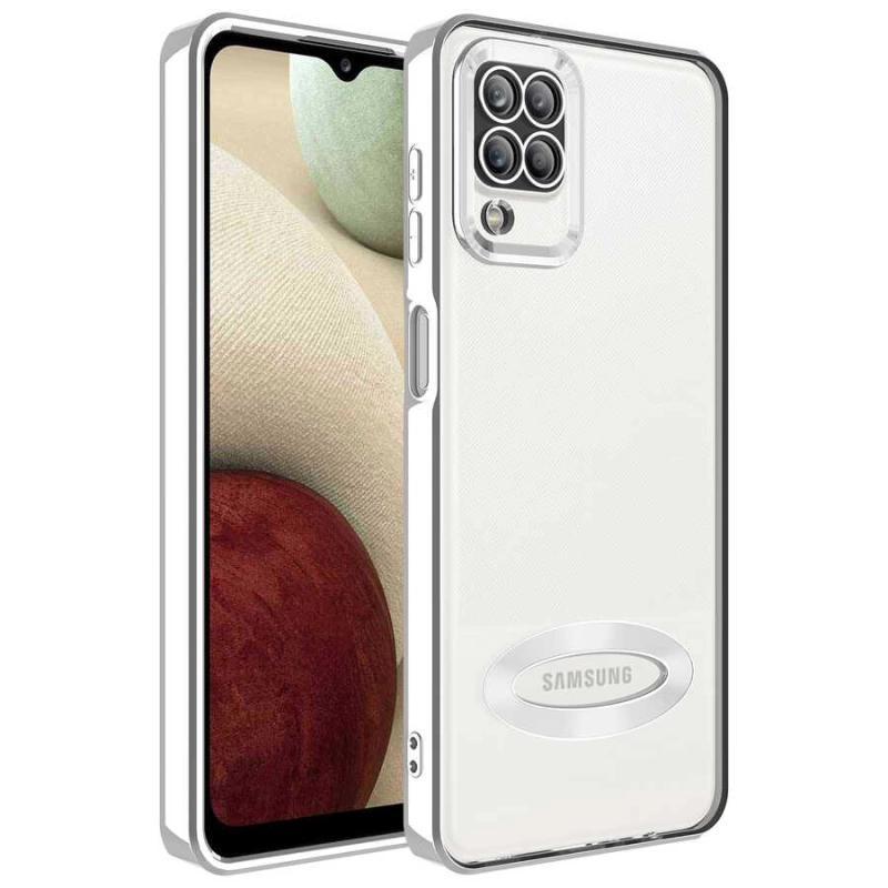 More TR Galaxy A12 Kılıf Kamera Korumalı Logo Gösteren Zore Omega Kapak