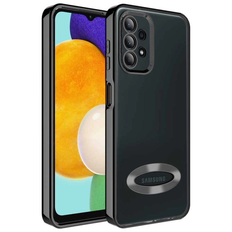 More TR Galaxy A23 Kılıf Kamera Korumalı Logo Gösteren Zore Omega Kapak