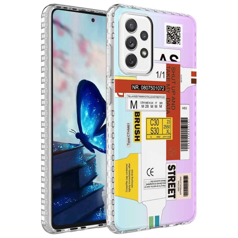 More TR Galaxy A32 4G Kılıf Airbag Kenarlı Renkli Desenli Silikon Zore Elegans Kapak