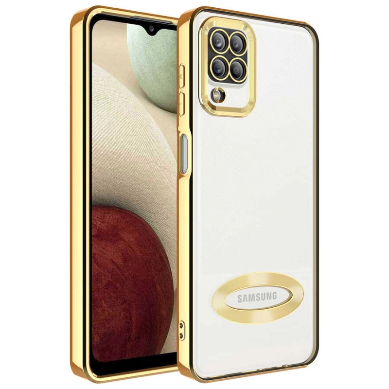 More TR Galaxy M12 Kılıf Kamera Korumalı Logo Gösteren Zore Omega Kapak