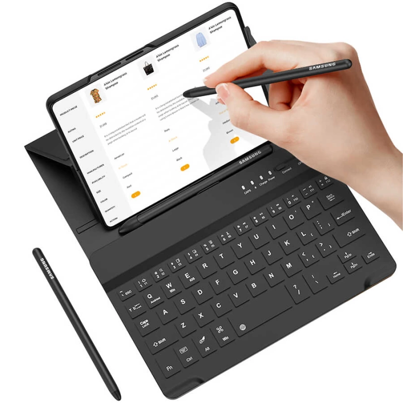 More TR Galaxy Z Fold 3 Kılıf Standlı Bluetooth Klavyeli Zore Kıpta Keyboard Set Kılıf